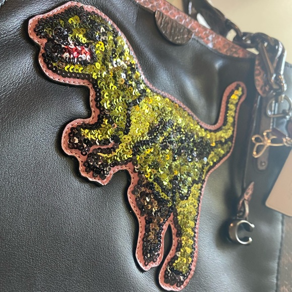 Covetable Coach Rexy Upcrafted Dreamer 36 Colorblock Snakeskin Detail Purse Rare - Picture 7 of 11